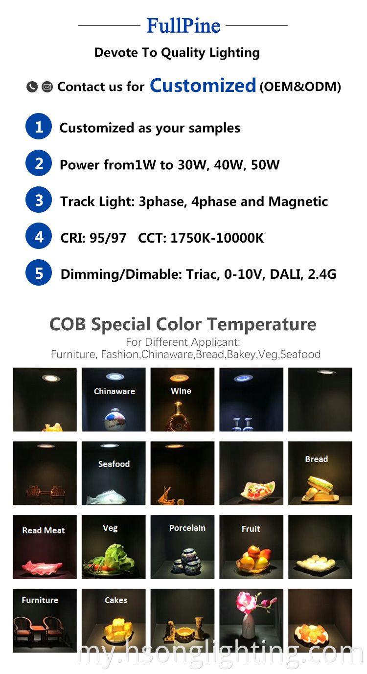 HOTSTING 12W COB သည် HoneyComb 7W 10W 20W 30W 40W 40W 40W LEGN READLED COGH မီးမောင်းထိုးပြခြင်း